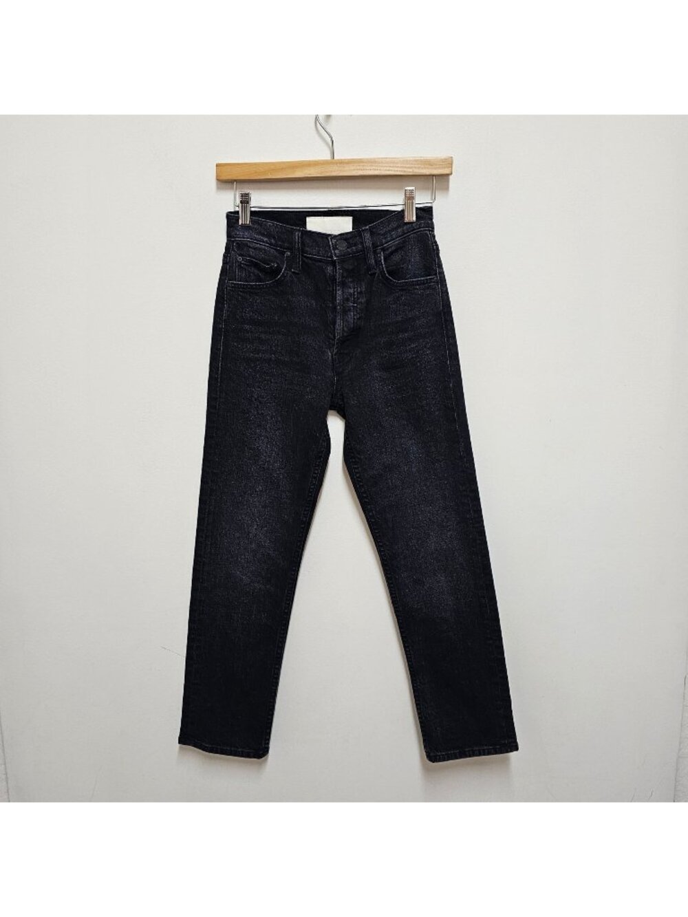 Mother Tomcat Straight Leg Jeans in Lies Lies Lies (Black) Size 24